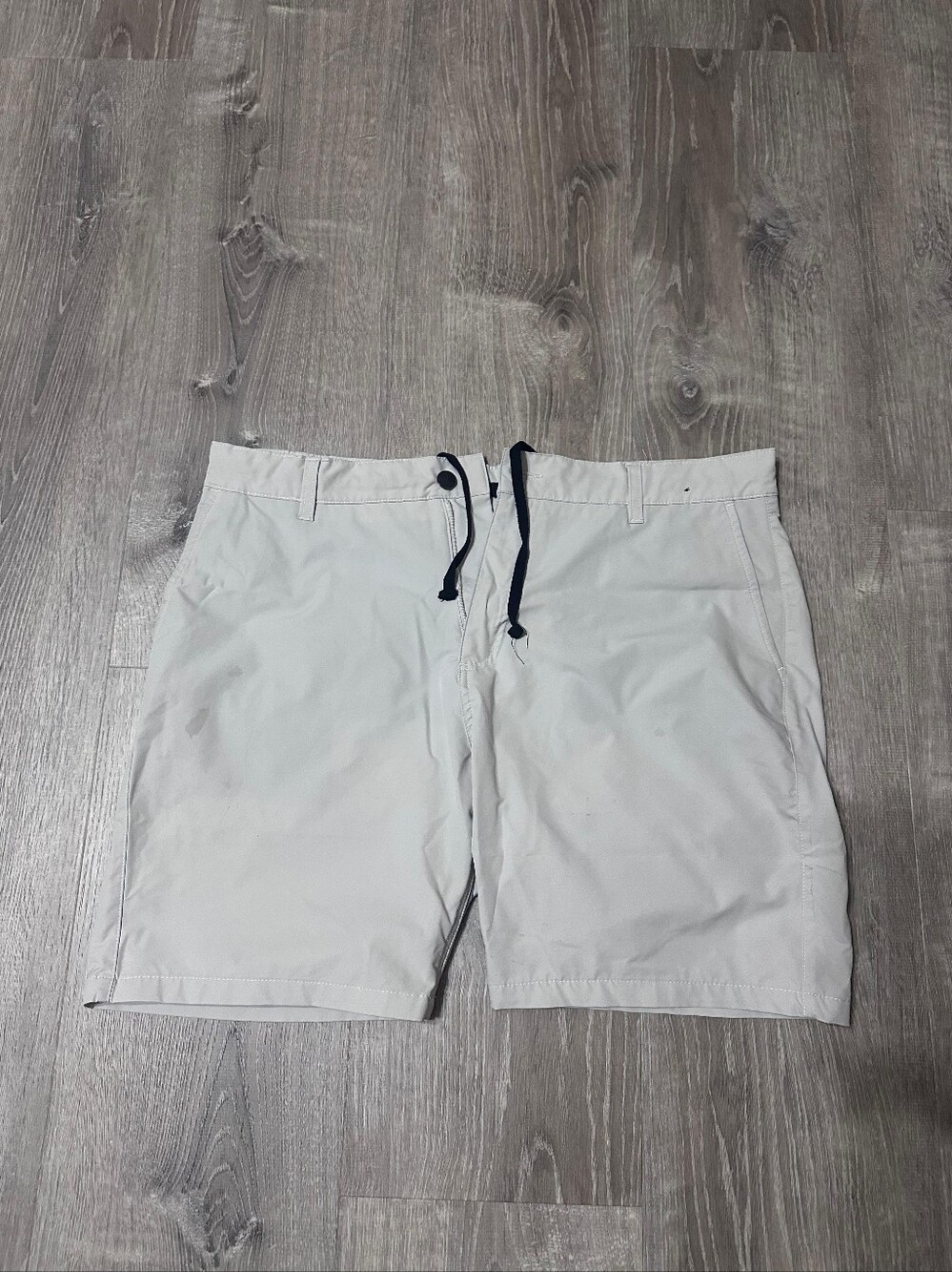 Michael Brandon Light Gray Men's Shorts with Navy Drawstring